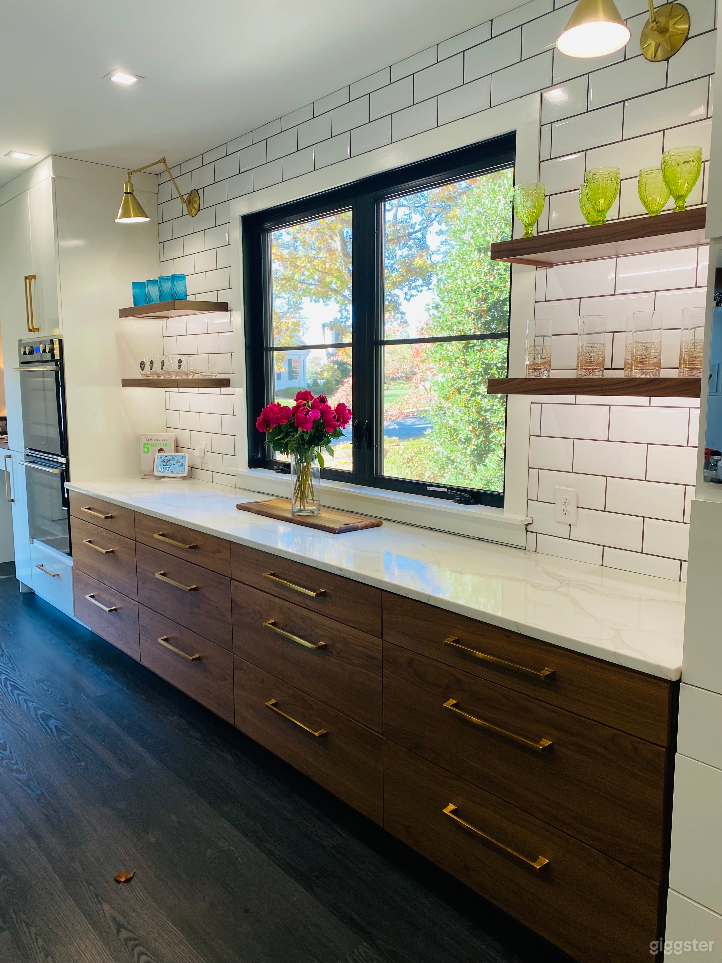 Chef’s modern gourmet farmhouse kitchen and entertainment space