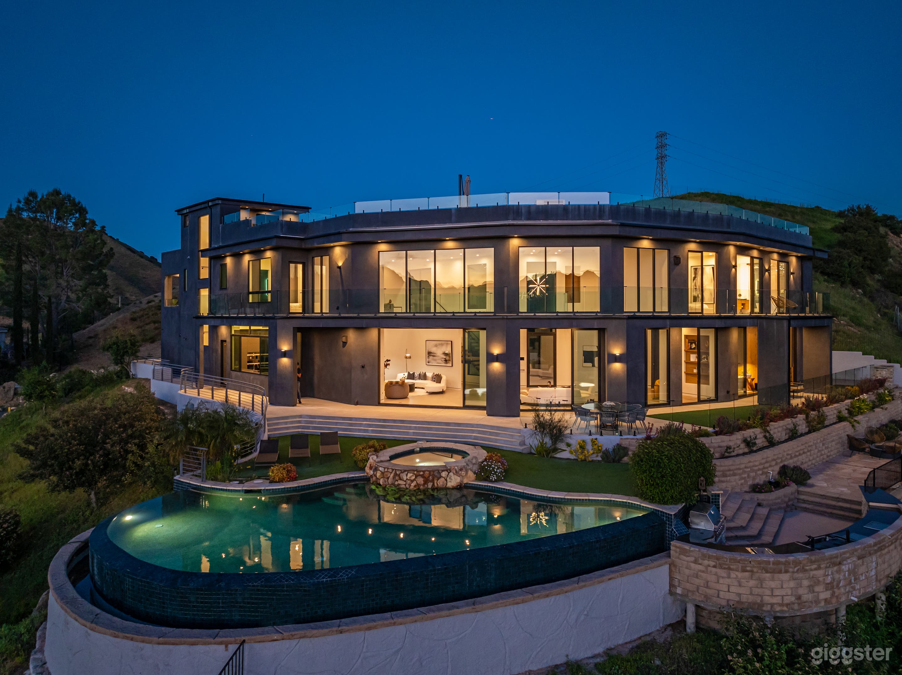 Property exterior at dusk