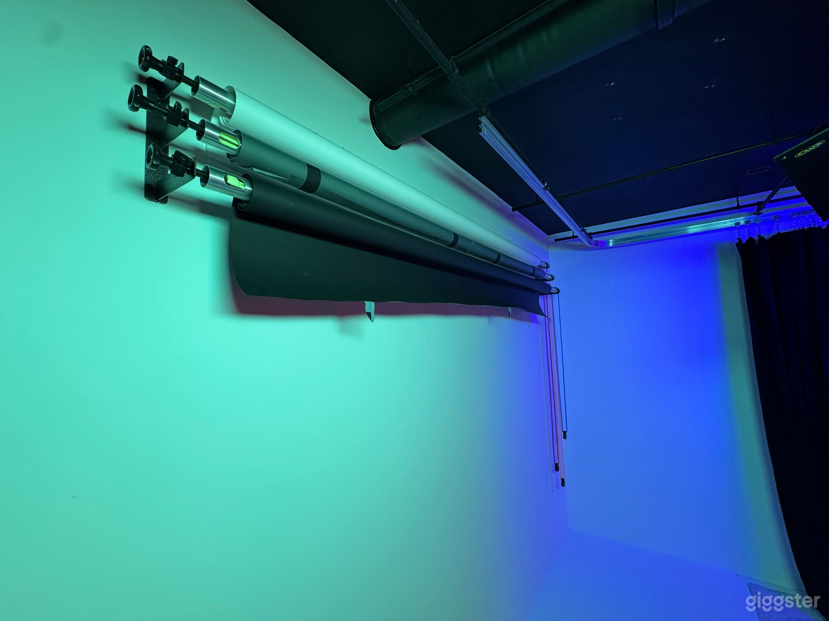 Film & Video Production Facility, White w/Black Curtains Photo 3