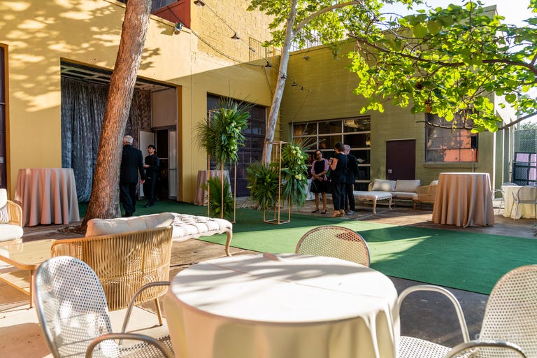  Daytime event in the courtyard at Artpace.  