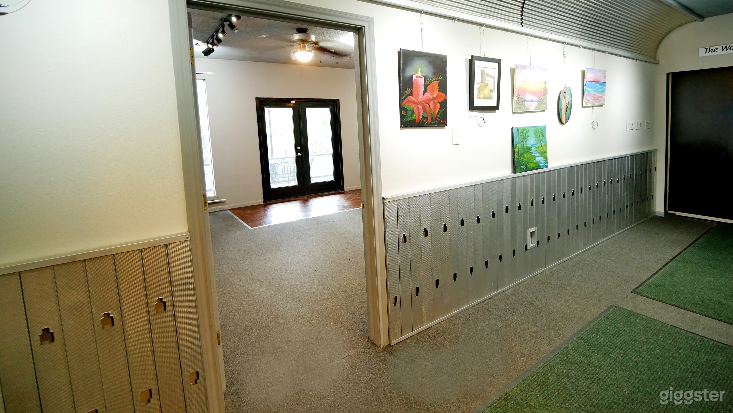 Looking into the studio