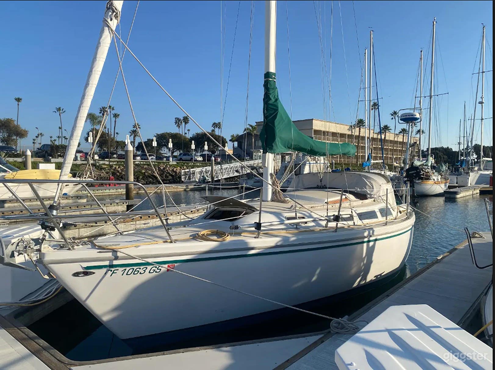 Port Side View in the slip at Anacapa Marina, Channel Islands Harbor. Afternoon shot.