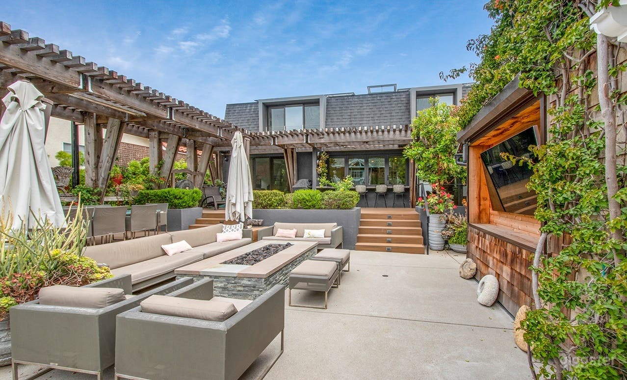 Backyard seating area - outdoor TV