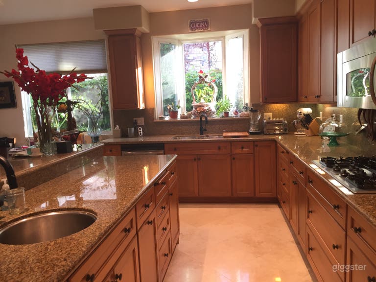  Large kitchen with granite countertops  