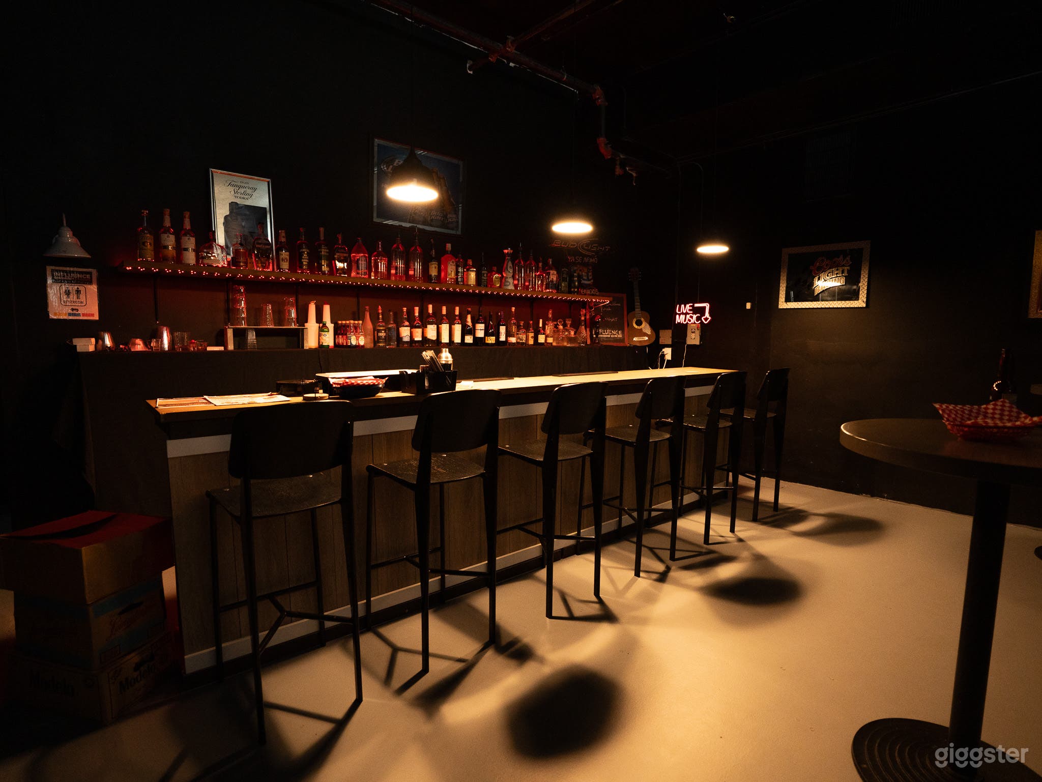 Cinematic Bar Set — Moody, Realistic, Bar Interior Photo 2