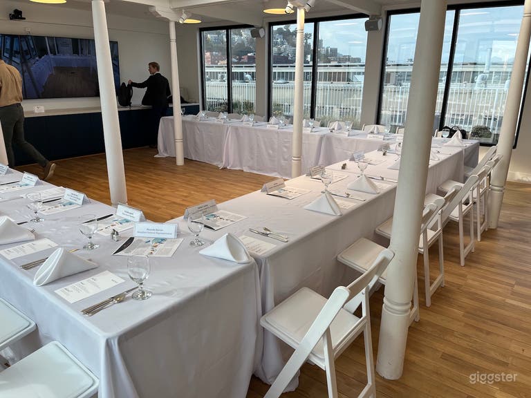  Roof Deck Board Room set up for a conference luncheon 
