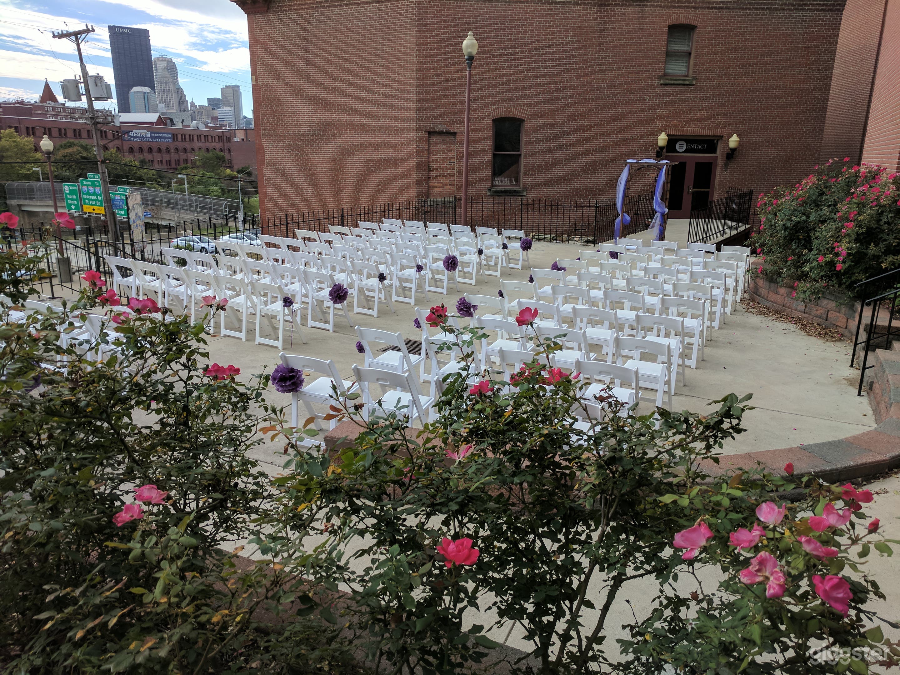 Penn Brewery Terrace with Skyline View of Downtown Pittsburgh