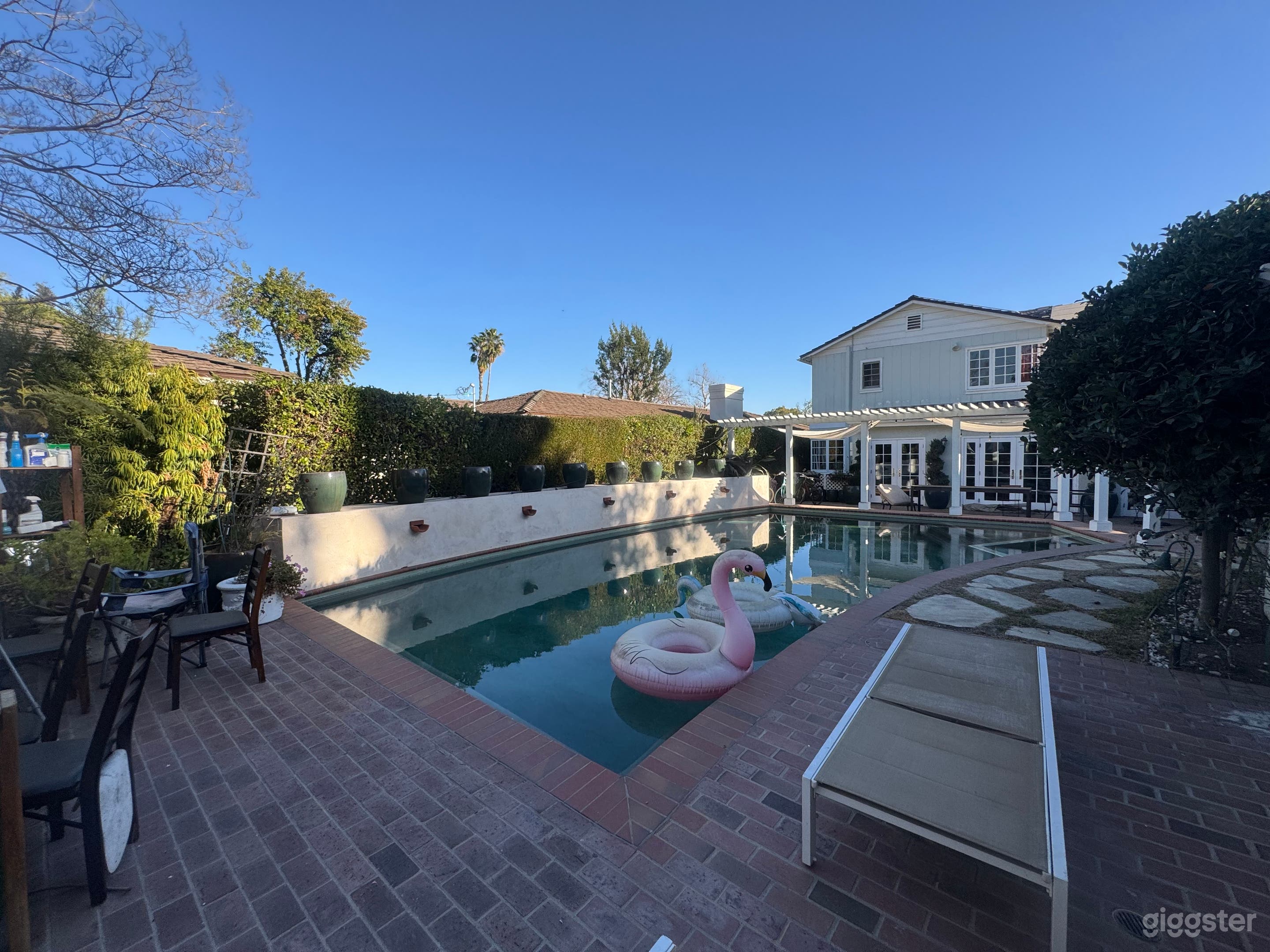 Back yard: swimming pool