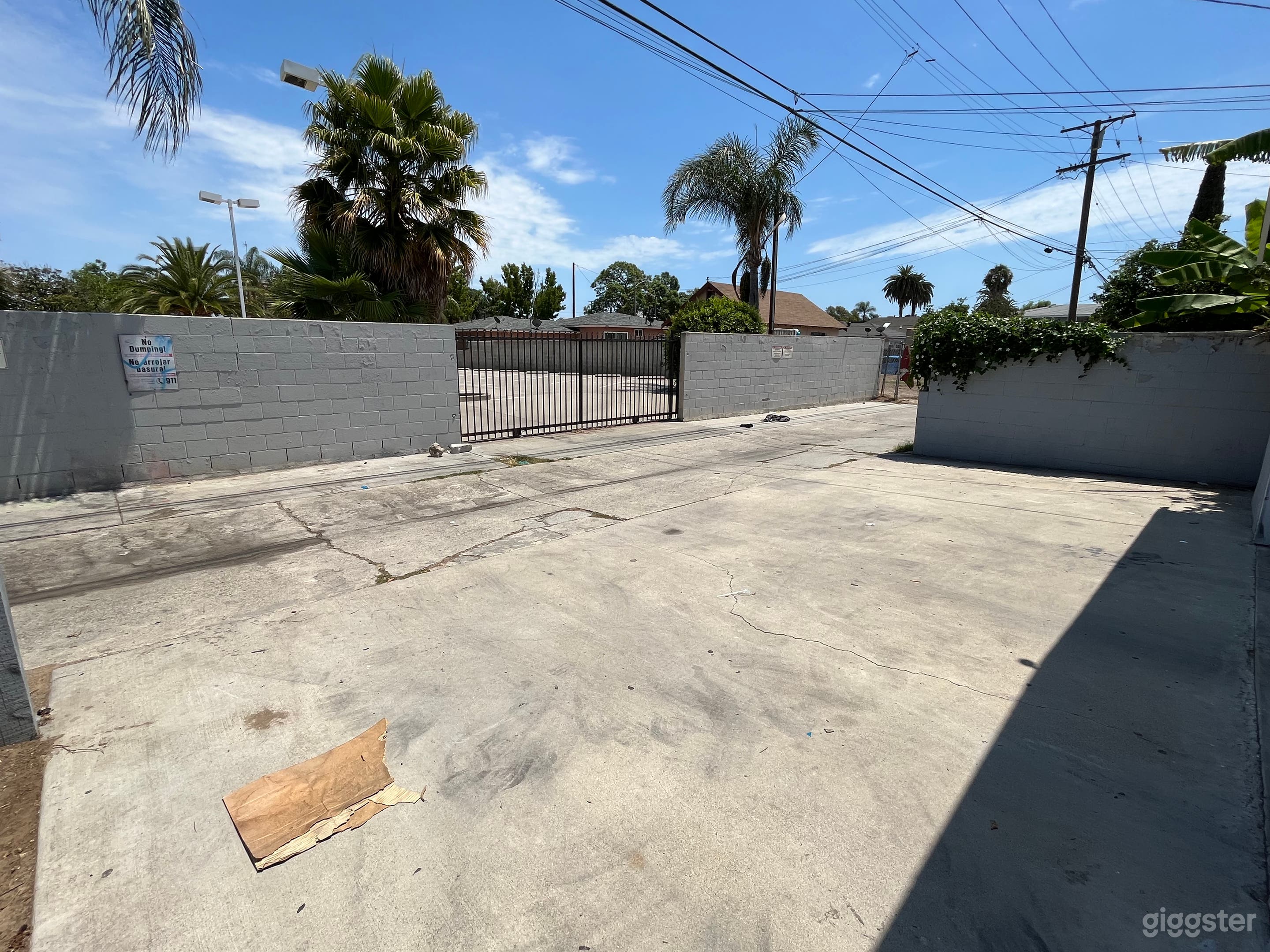 Space behind the garage