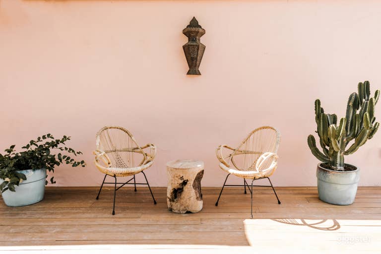  Mid-Century Moroccan-Style Pink Palm Springs House 