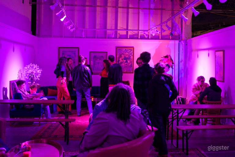  Art Gallery B, converted into a lounge. This 660 SF Art Gallery is multi-use, perfect for pop-up exhibitions, classes, film/photo shoots, and more!  