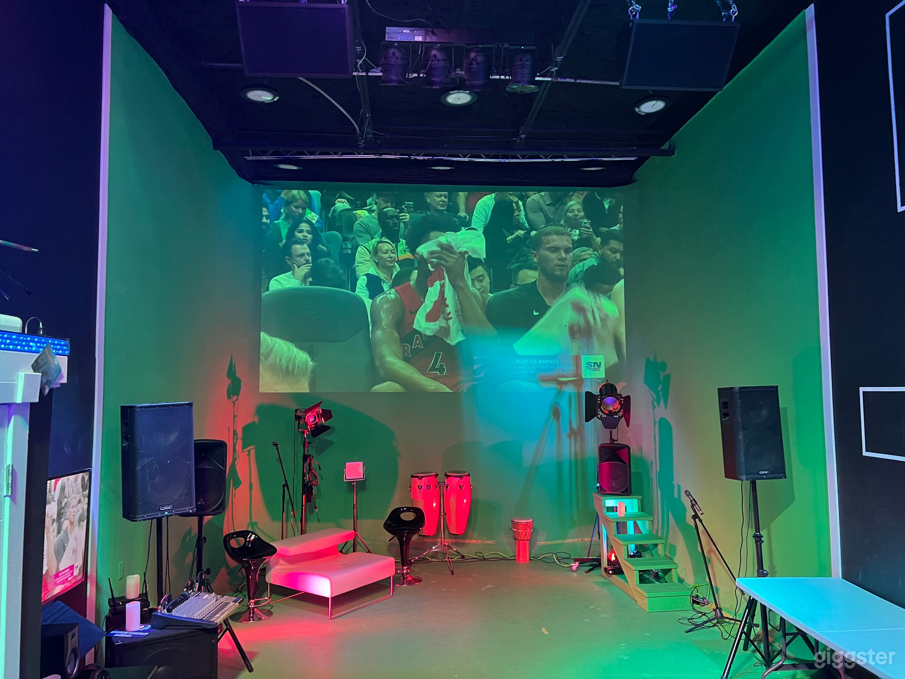 Available full wall projection system