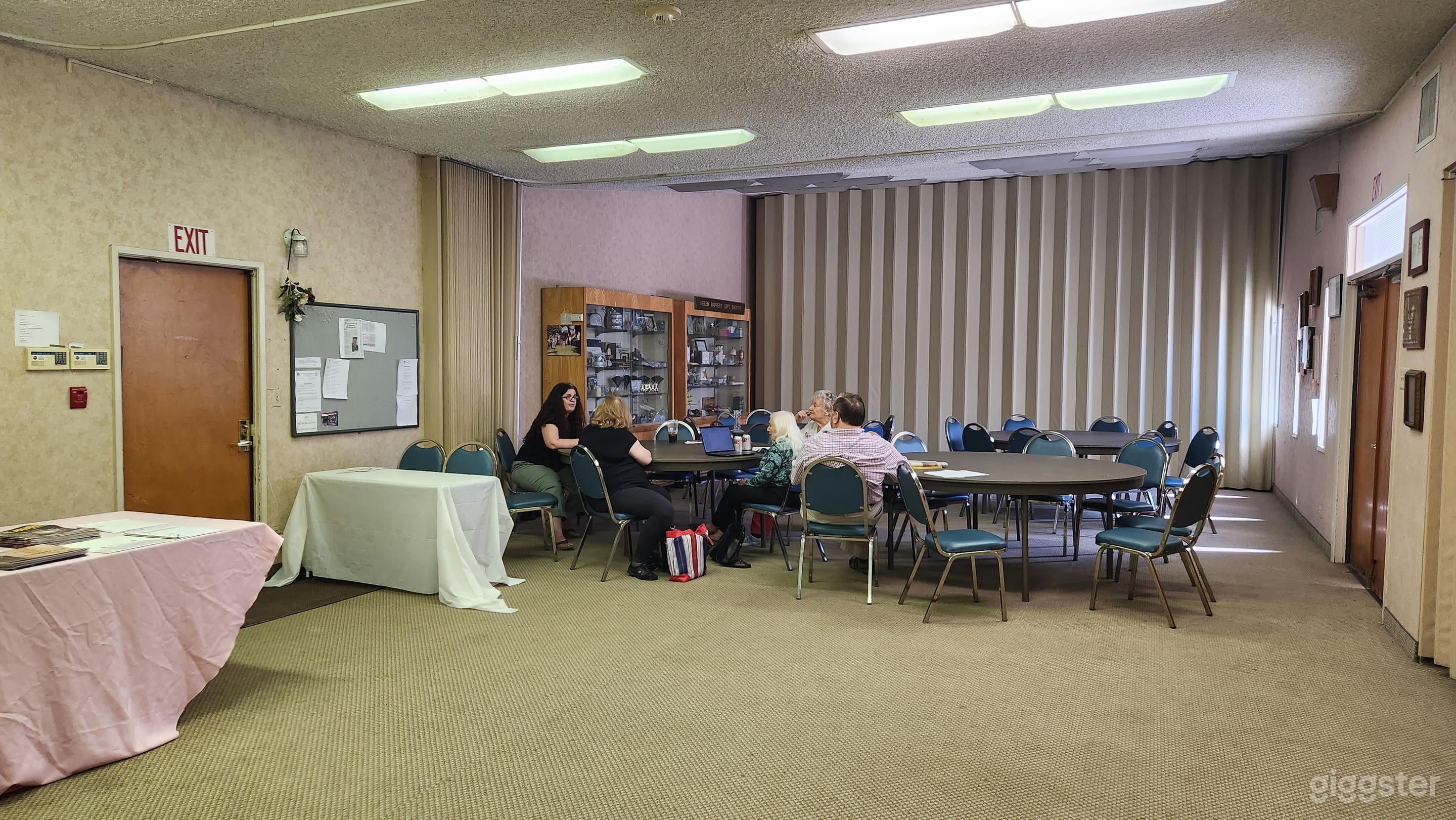 Social Hall called Blum Hall. Can be rented with or without tables.