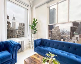  Stunning View of Empire State and Freedom tower from our oversized Windows 