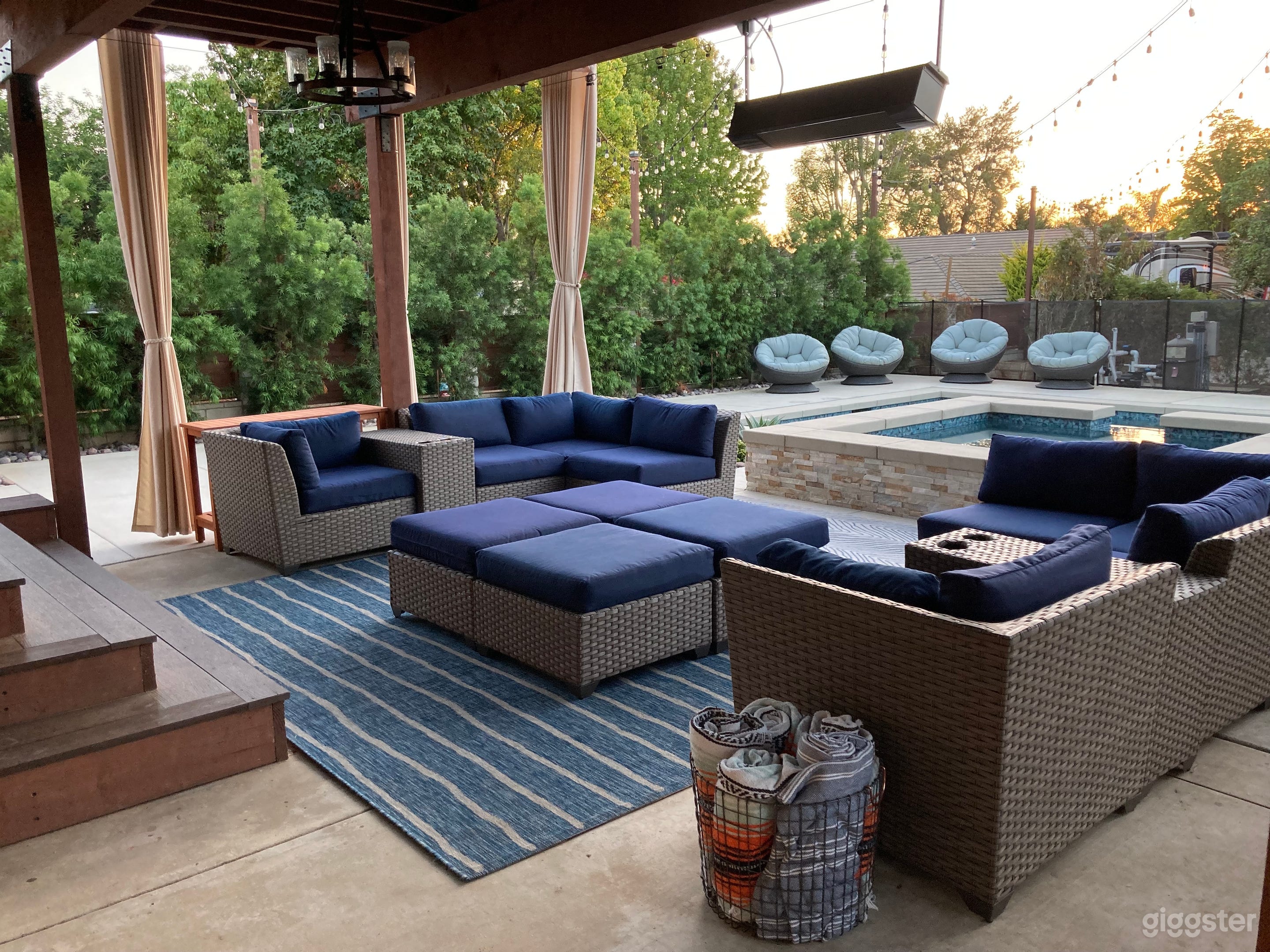 Outdoor seating and patio heater