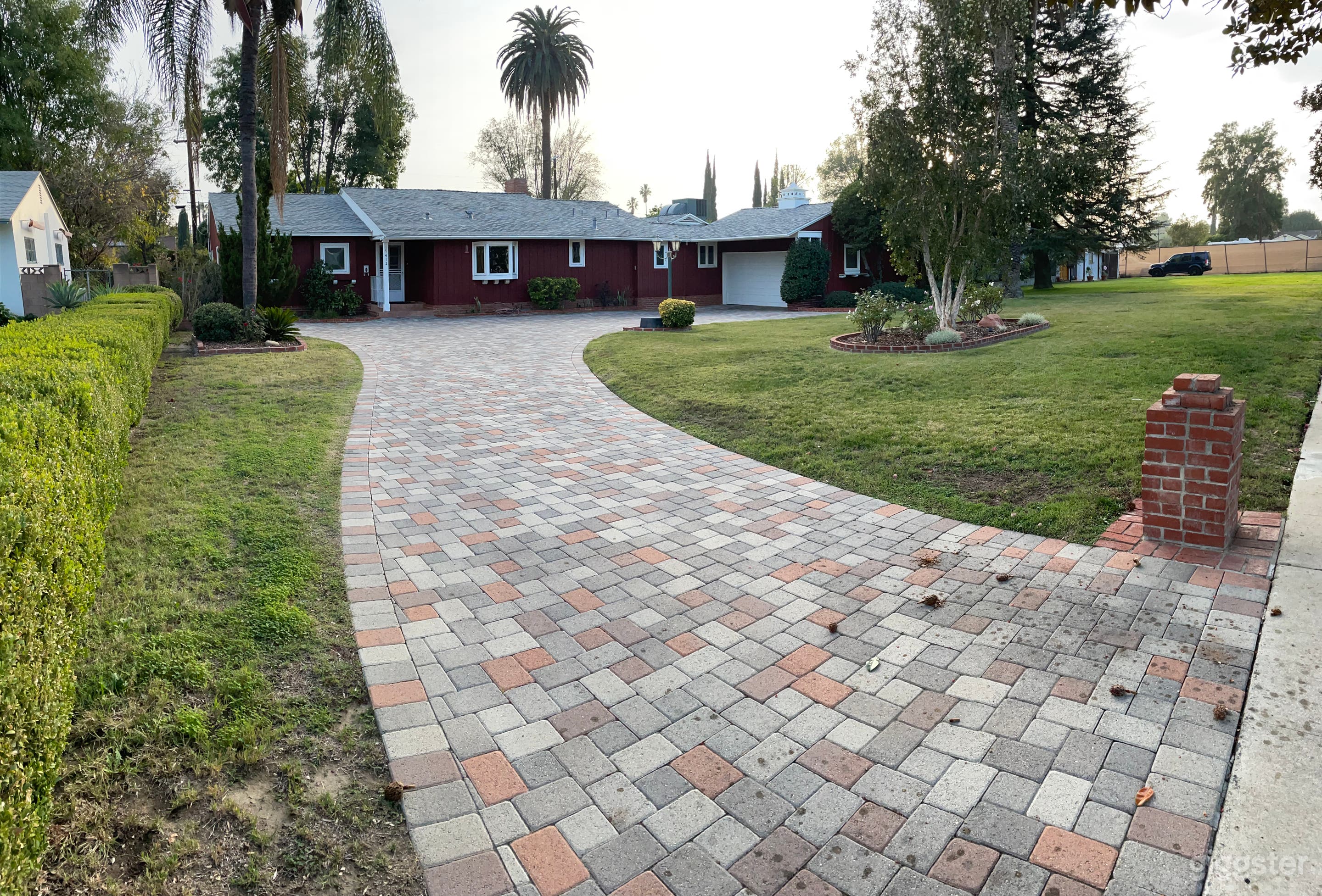 House is set far back from street