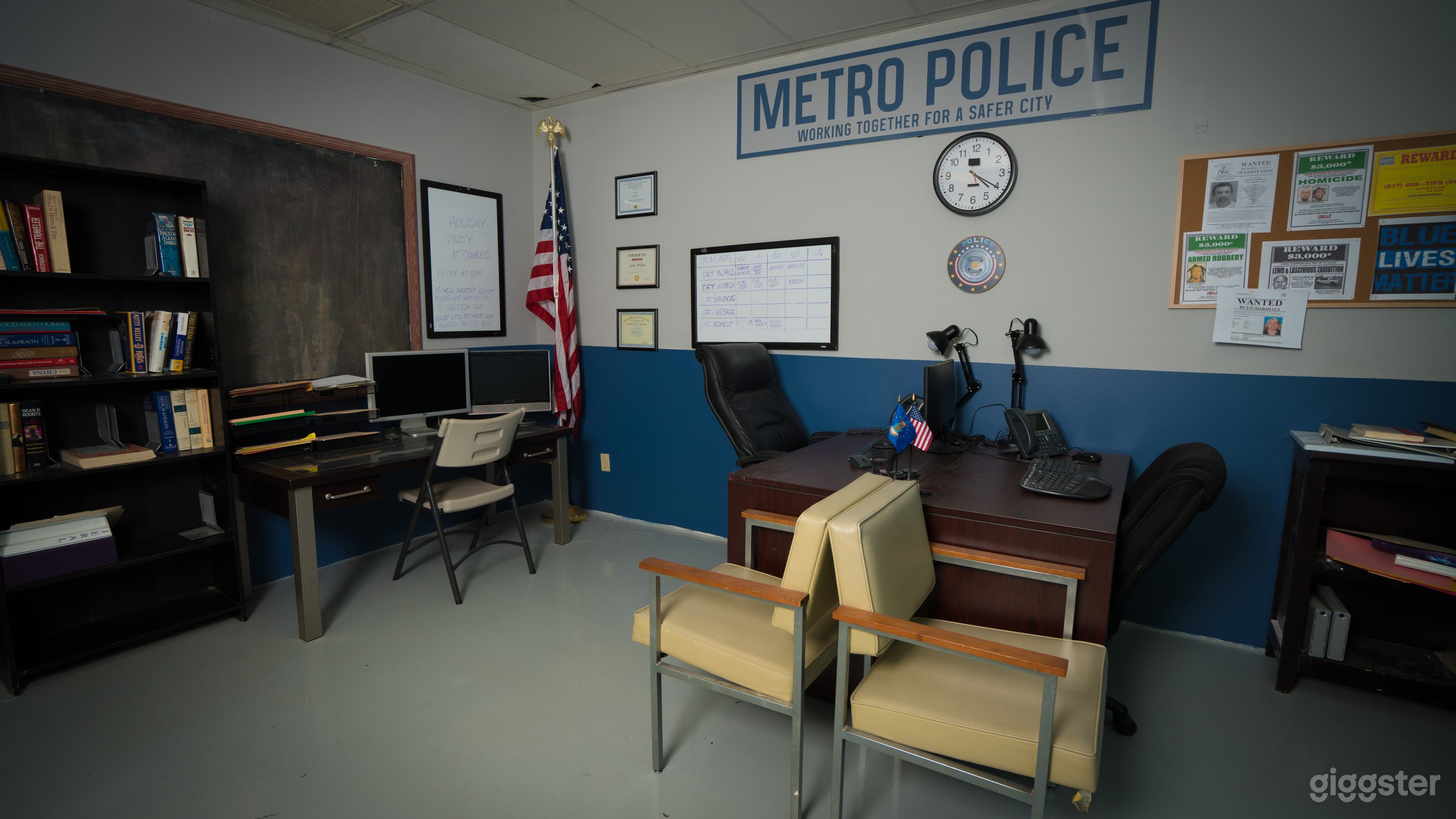Studio Space with Police Office Film Set Photo 4