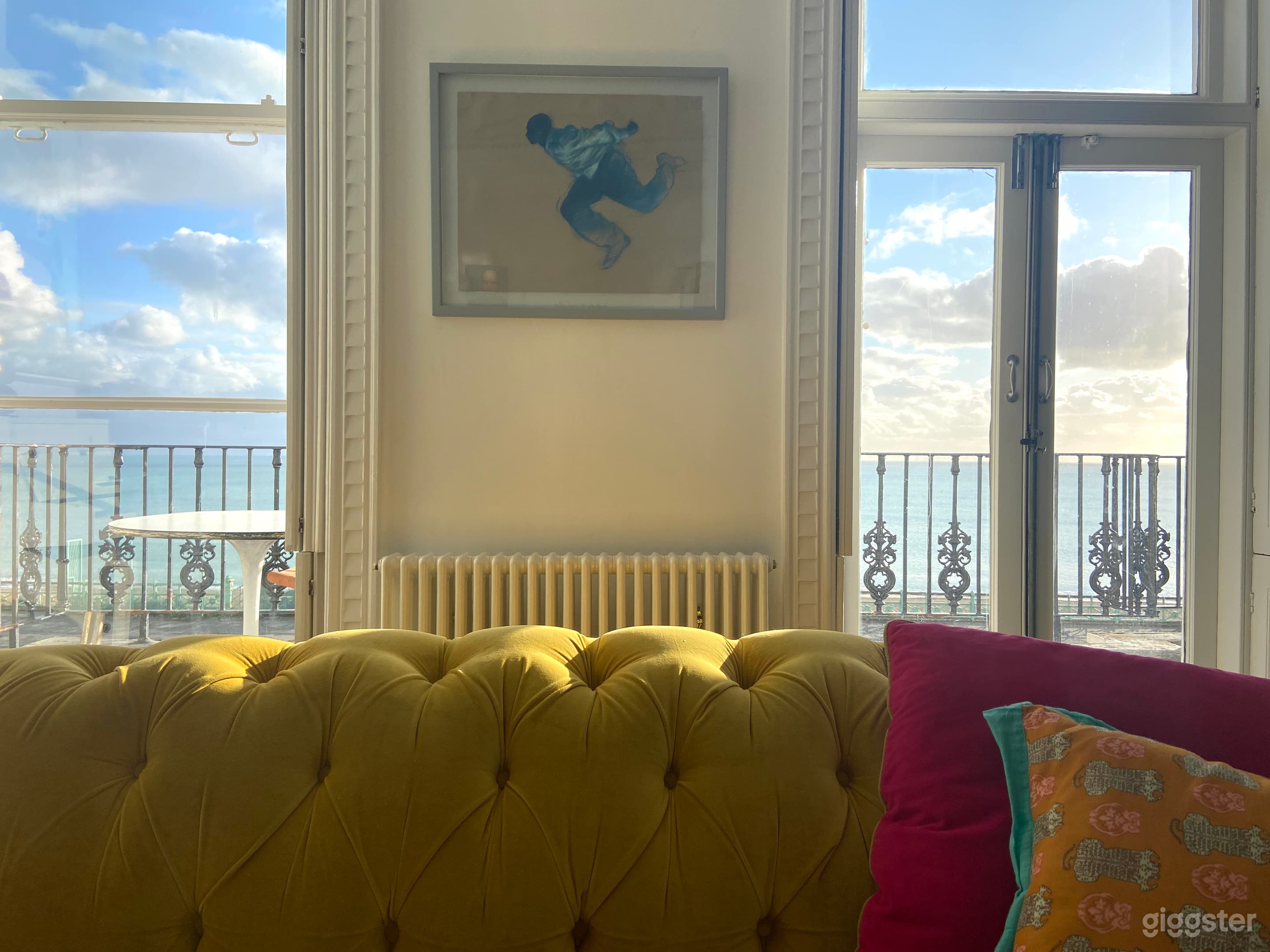 Velvet Chesterfield sofa