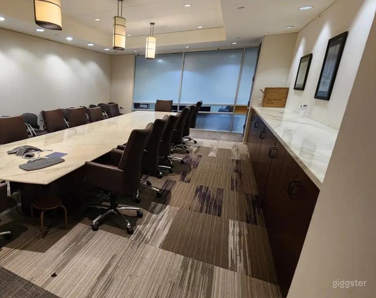  Classy well-lit conference room for filming 