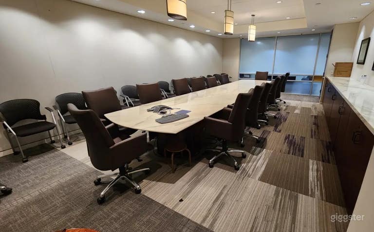  Classy well-lit conference room for filming 