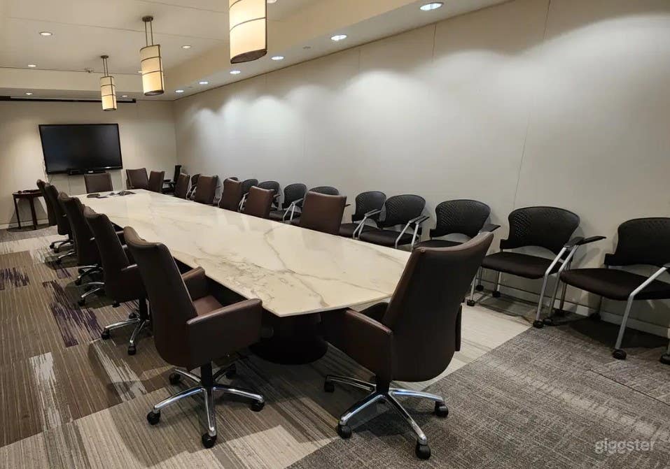 Classy well-lit conference room for filming Photo 1
