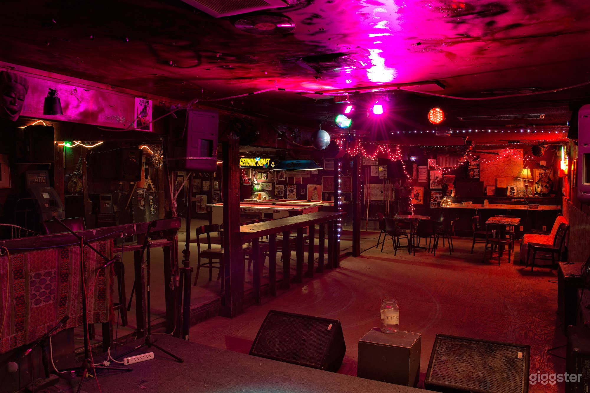 Sahara dance floor and view from stage