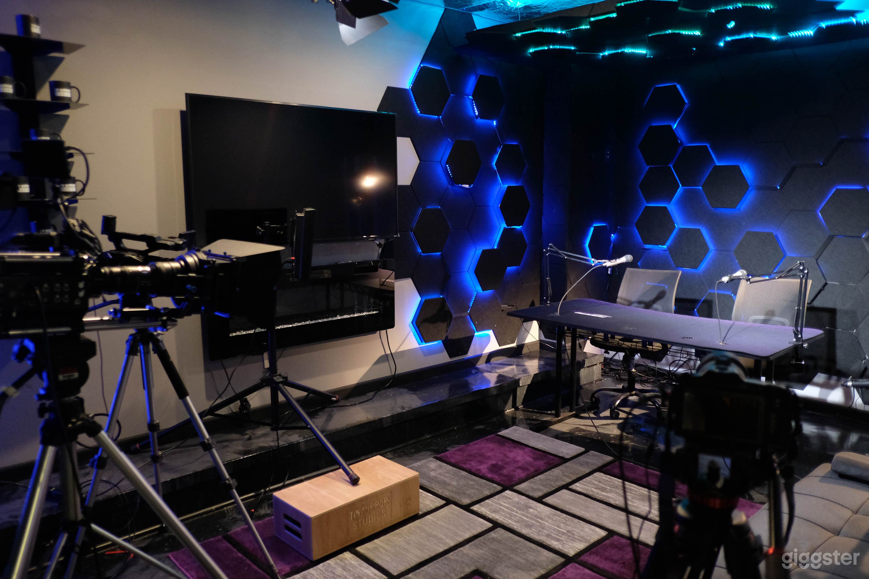 Podcast Room
-Multiple angles
-Varied backdrops to choose 
 from
-Available for both audio only 
 and audio with video
-17' x 15' room