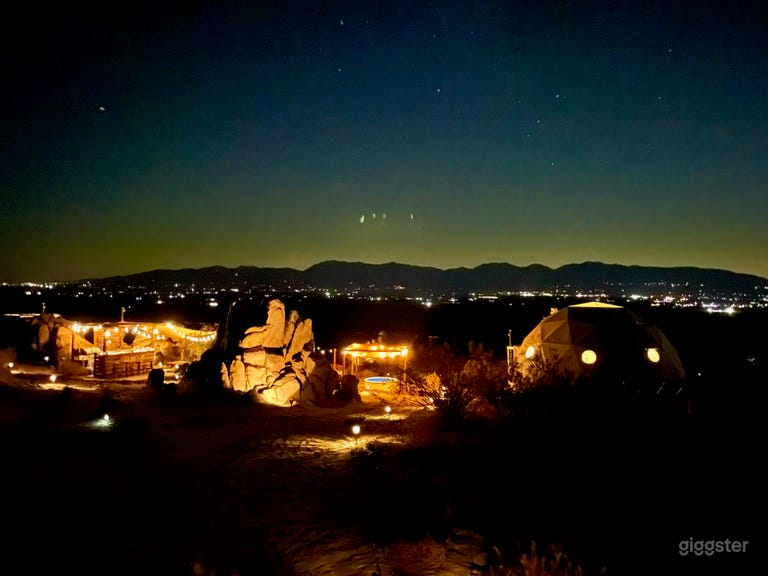  Desert Hilltop Geo Dome w Pool Joshua Trees Rocks 