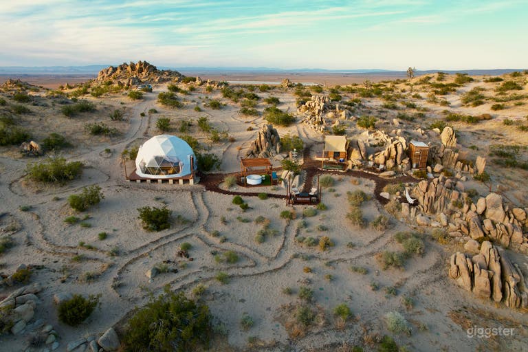  Desert Hilltop Geo Dome w Pool Joshua Trees Rocks 