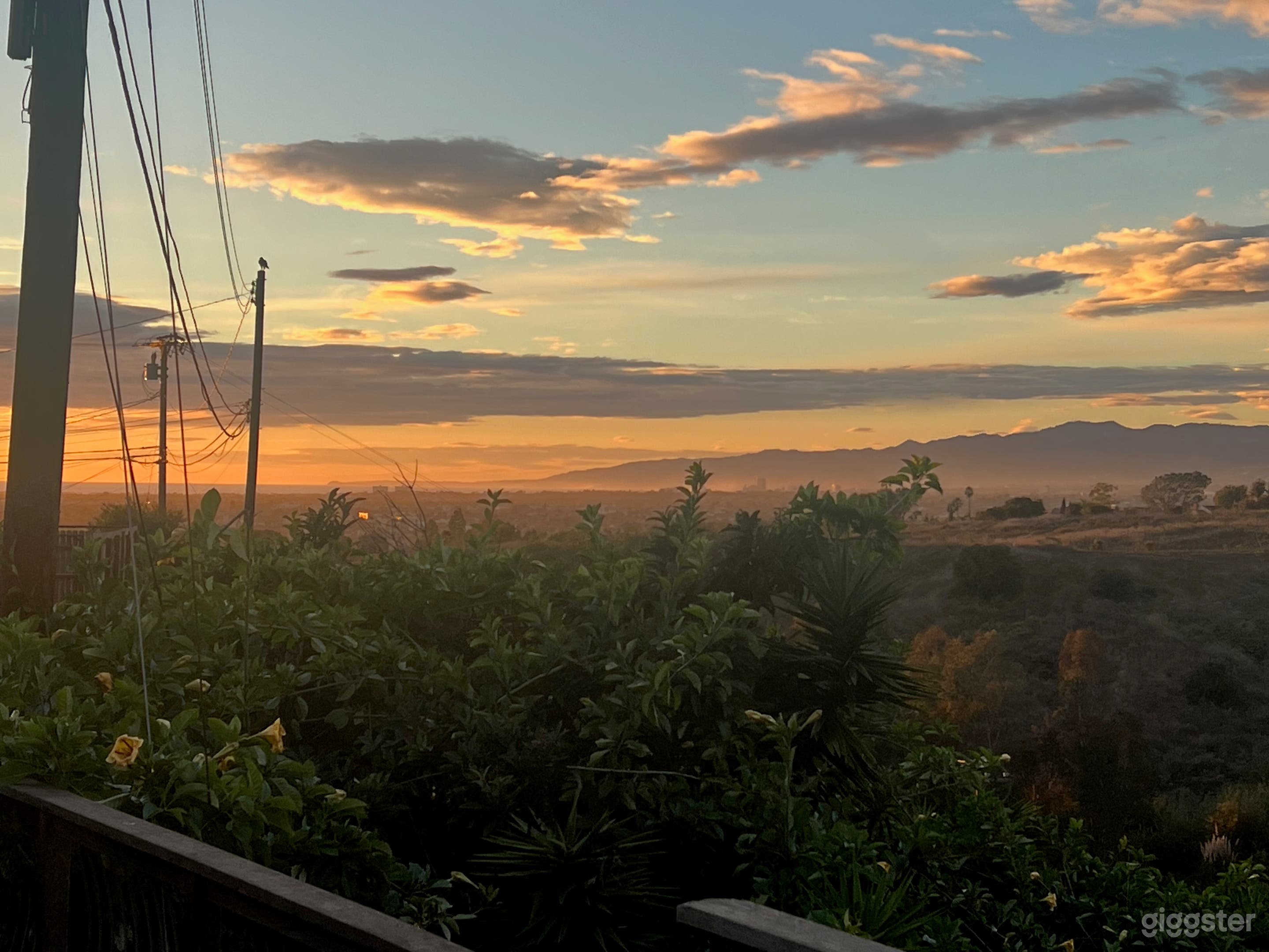 View of Santa Monica Bay from backyard deck.