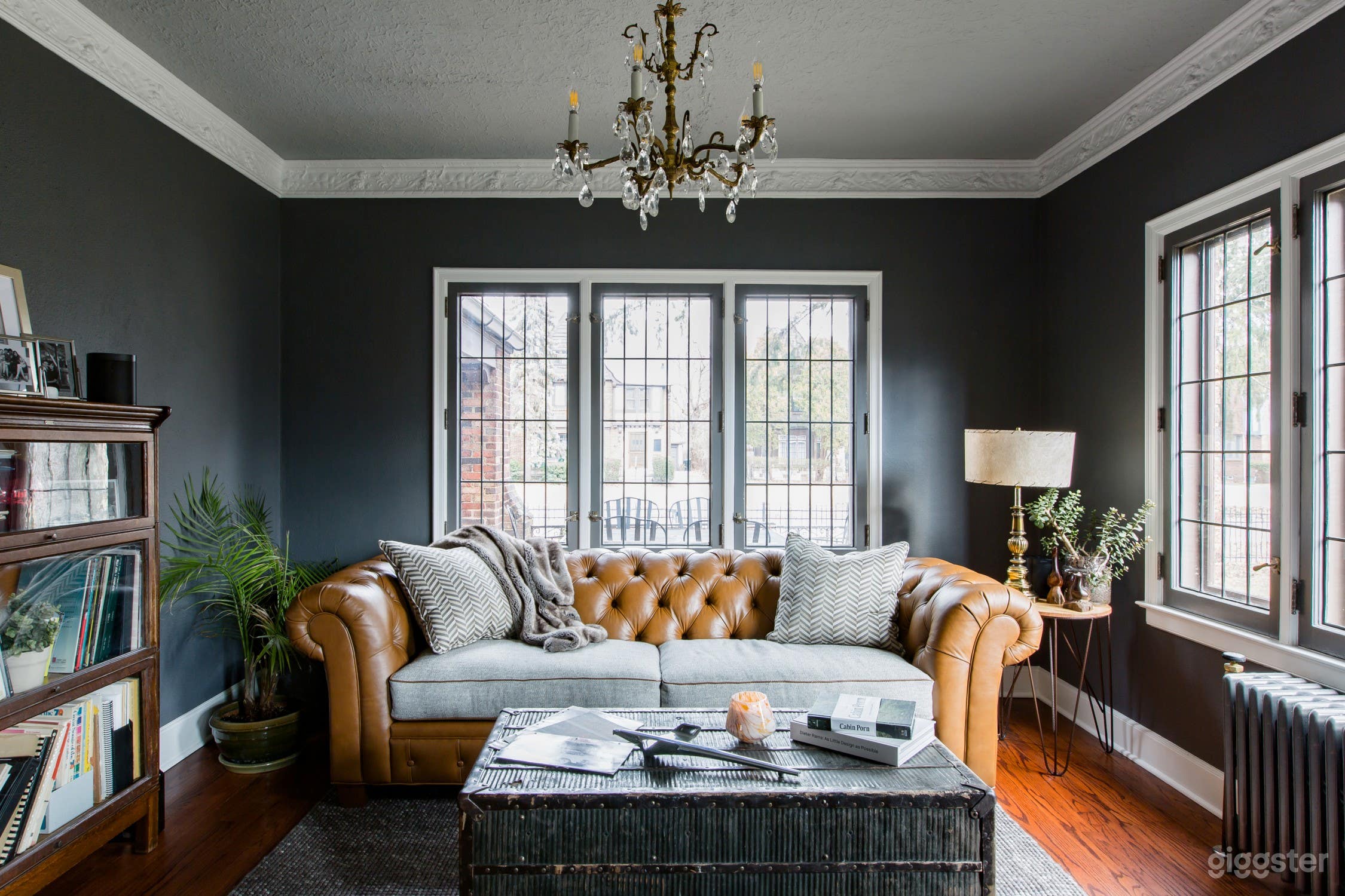 Lots of natural light in this home with large, original  leaded windows