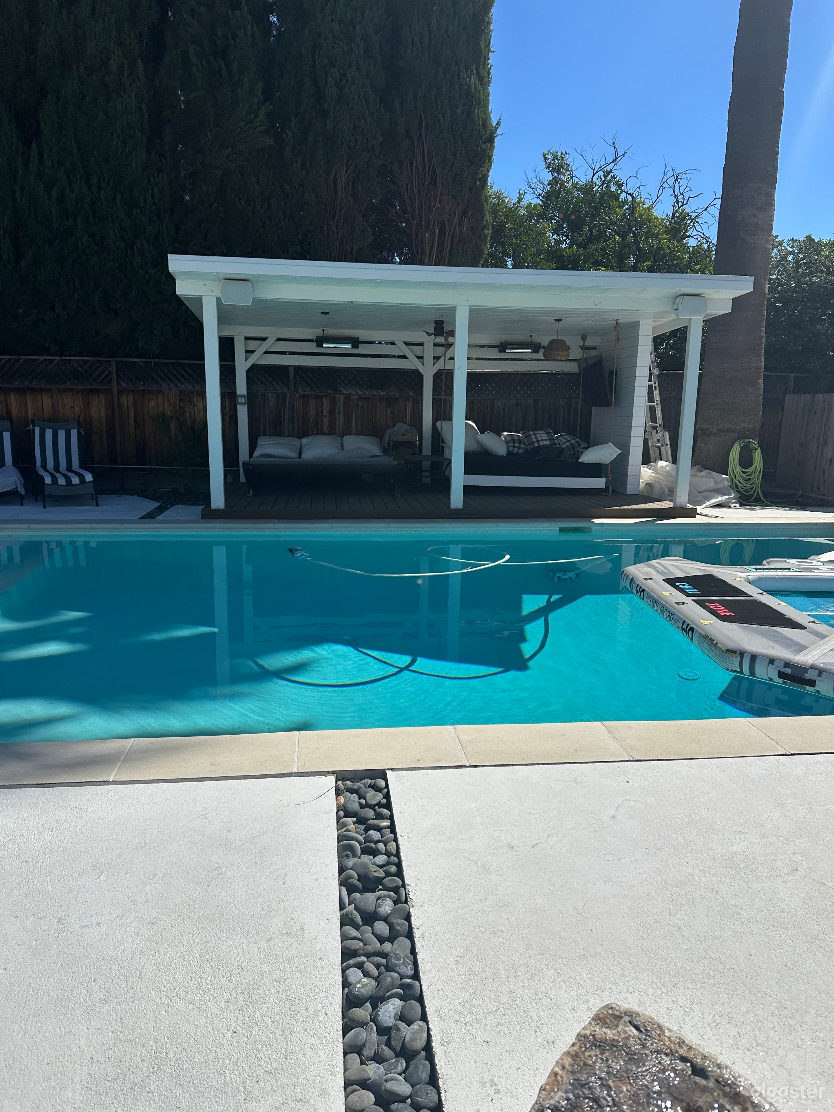 Salt water pool with Baja step
