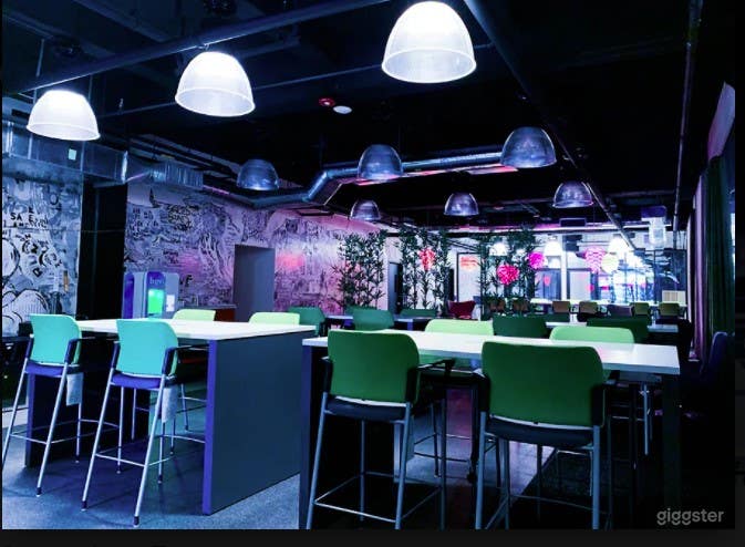 Creative Event Space with Vibrant Lighting Photo 1