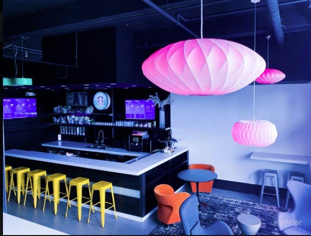 Creative Event Space with Vibrant Lighting Photo 2