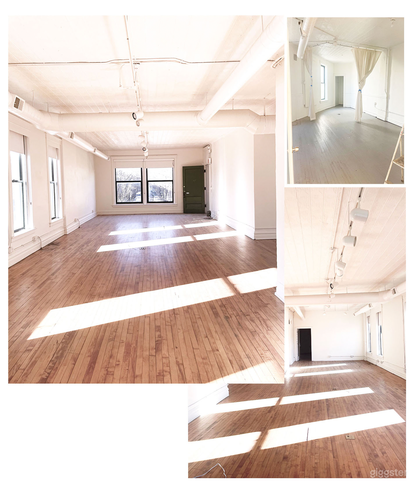 open space 13 foot ceilings 