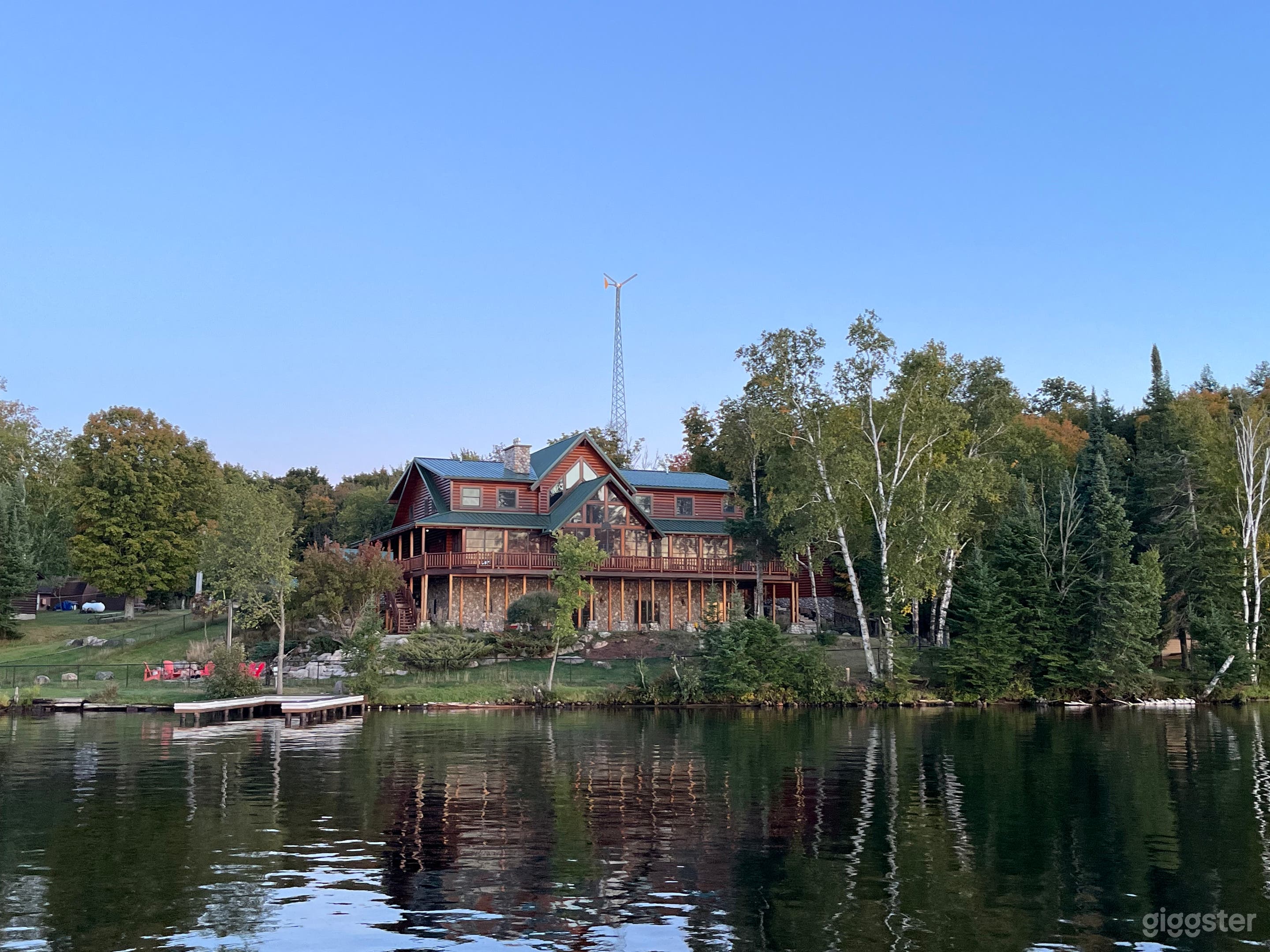 Lodge from lake