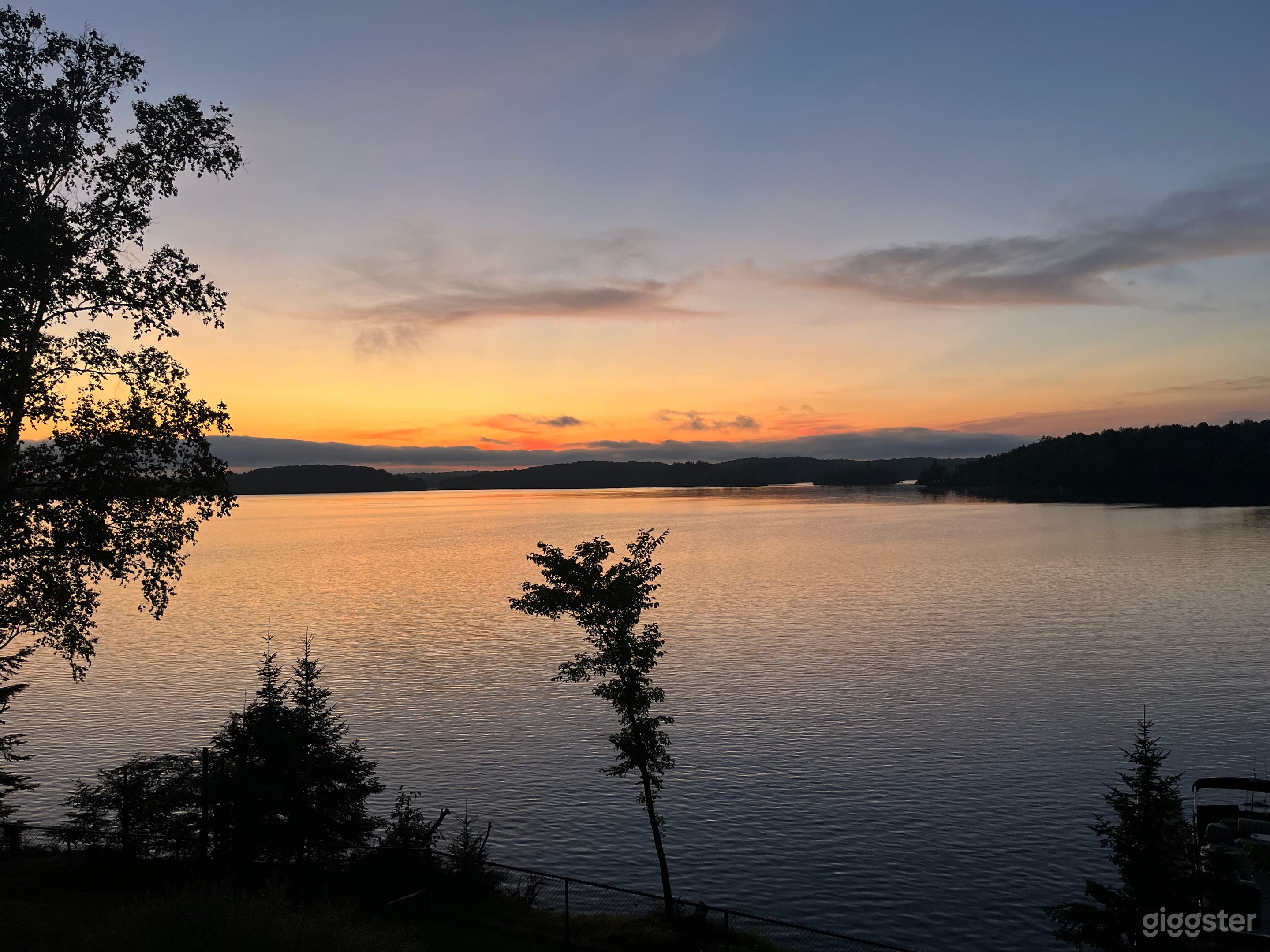 Unbelievable sunsets over lake in Summer