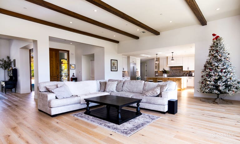  Living room, kitchen and entrance 