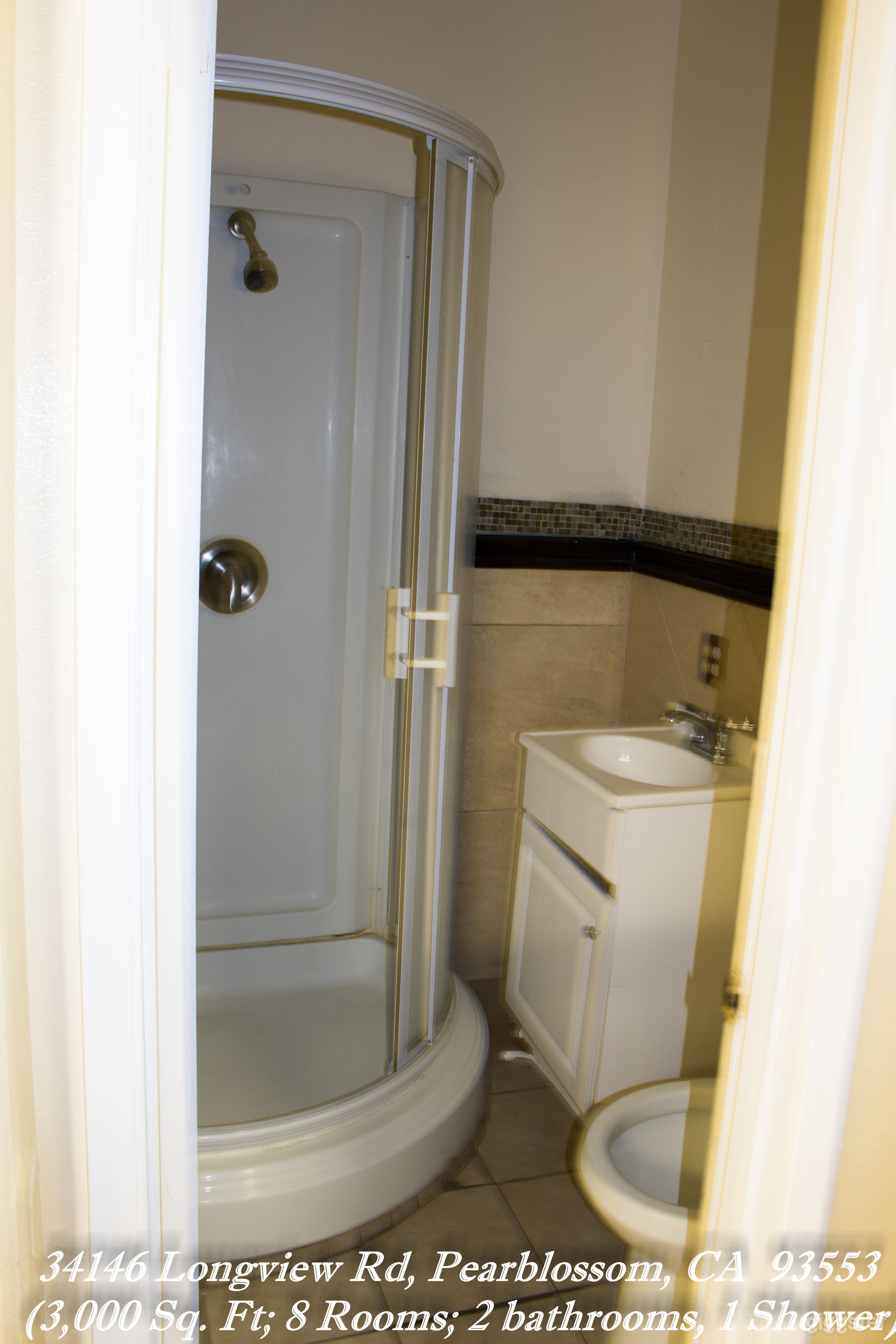 13118B space.  Shower in bathorrom in an older office space.  Floor plan available.