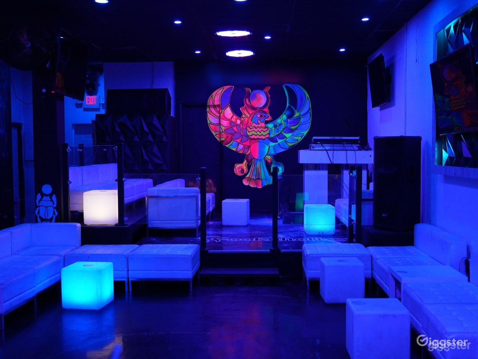 Lounge style event space with closed in patio  Photo 1