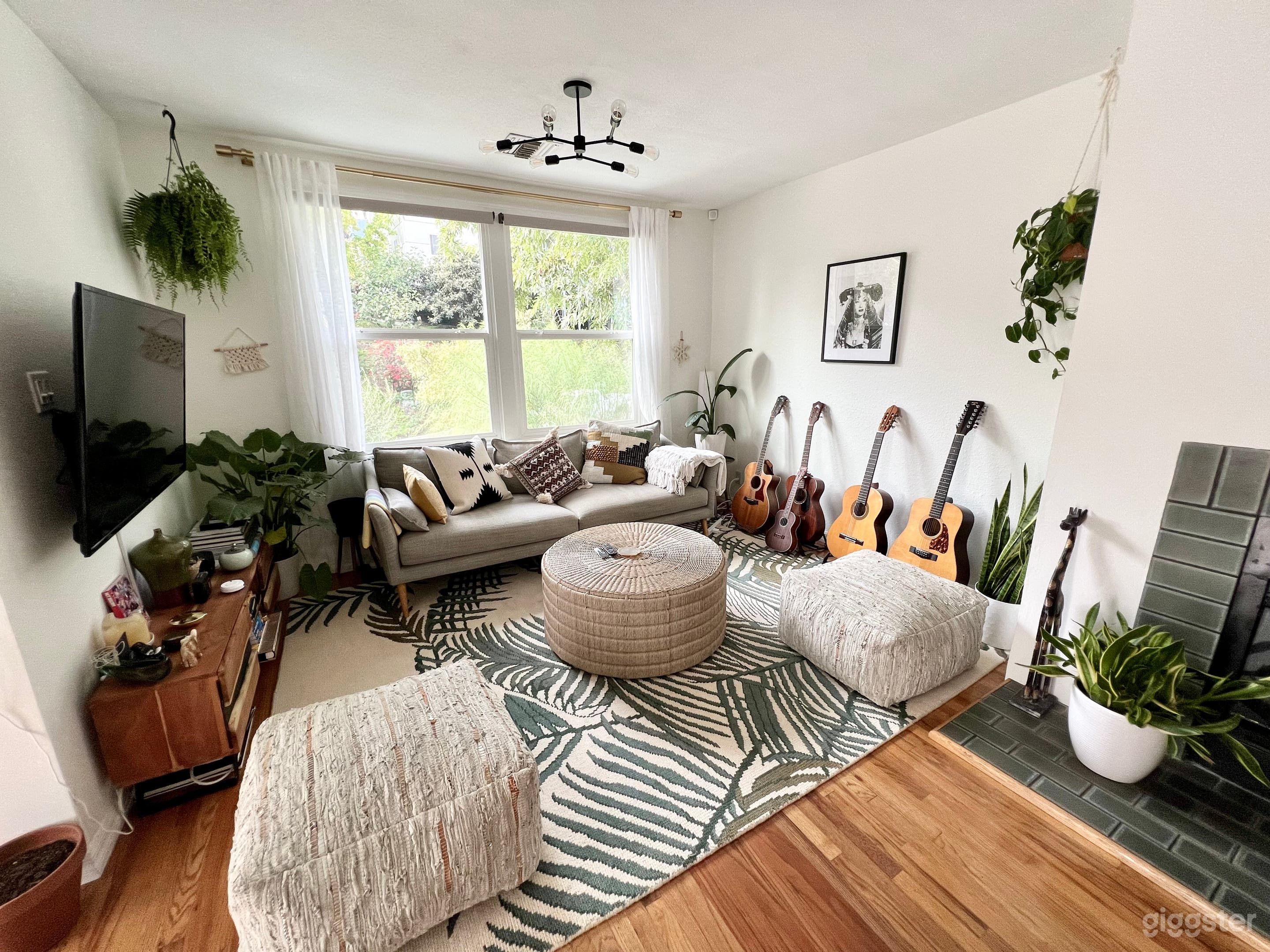 Living room with smart TV