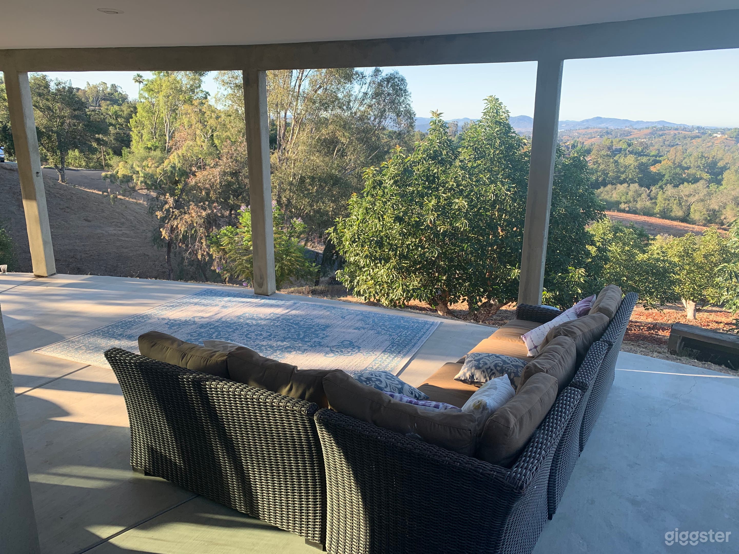 Covered patio perfect for apparel and lifestyle shoots