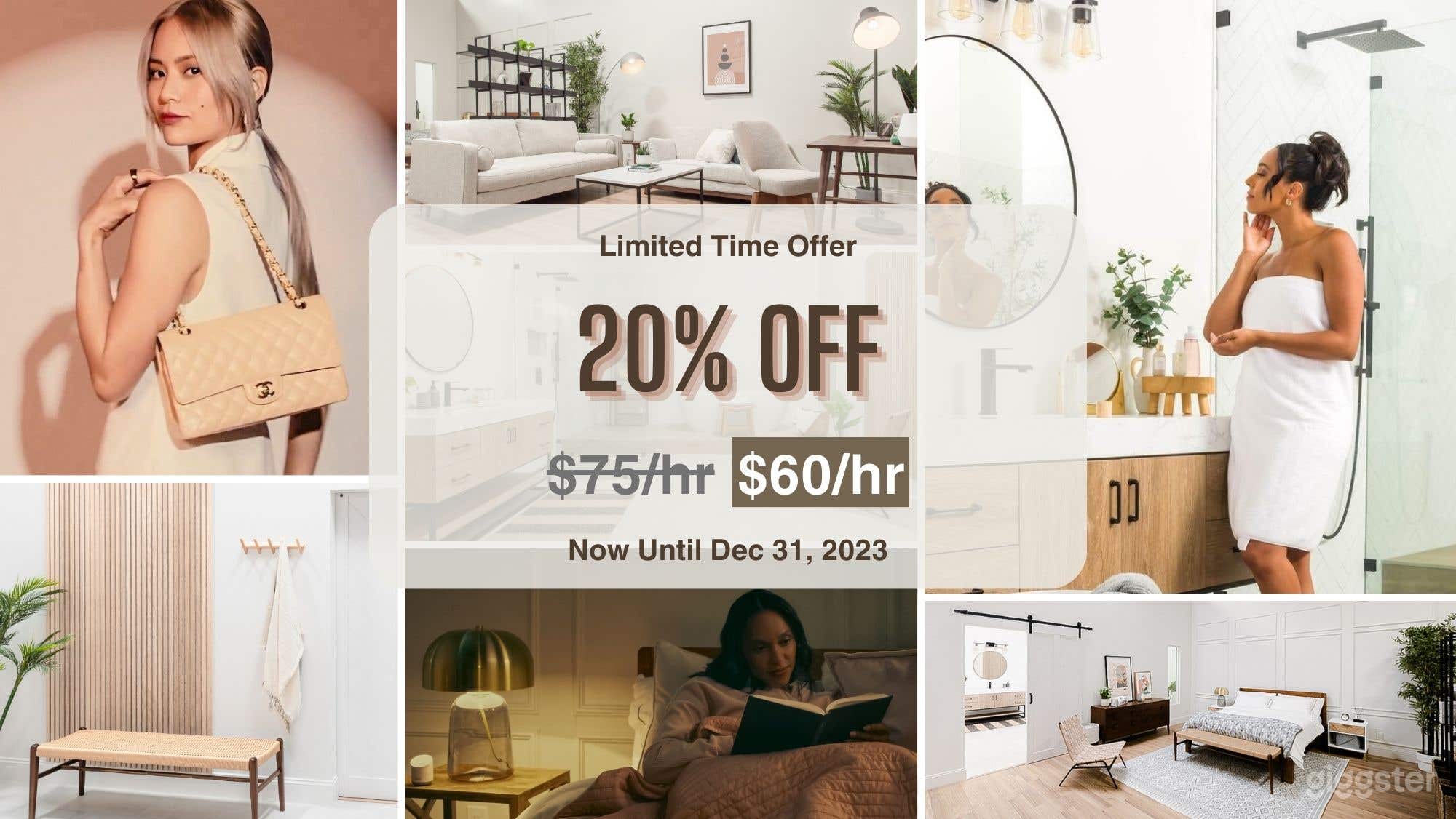 Cyclorama Studio with Bathroom and Living Spaces Photo 1