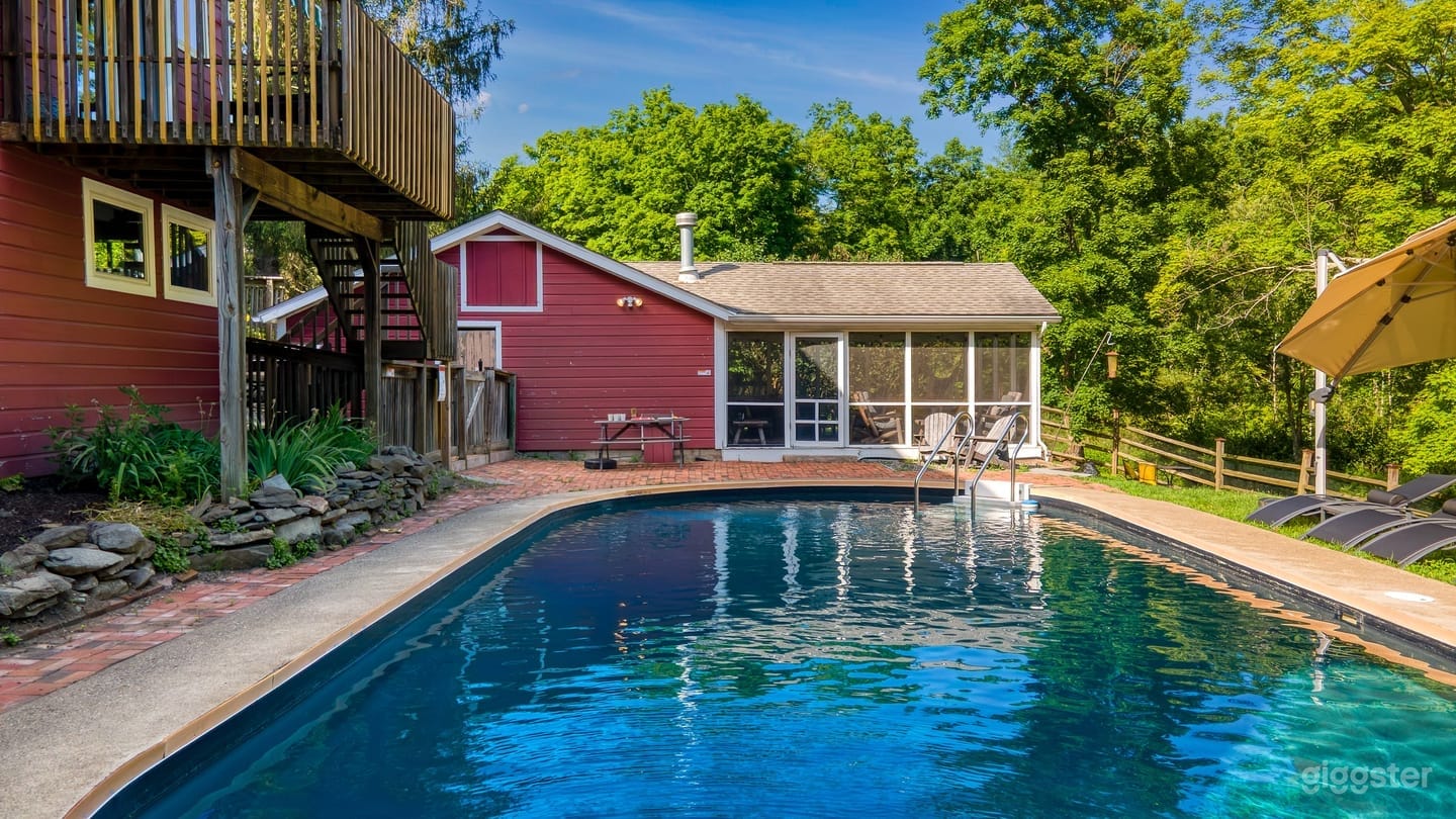 Rustic Retreat with Creek, Pool, & Vintage Charm Photo 3