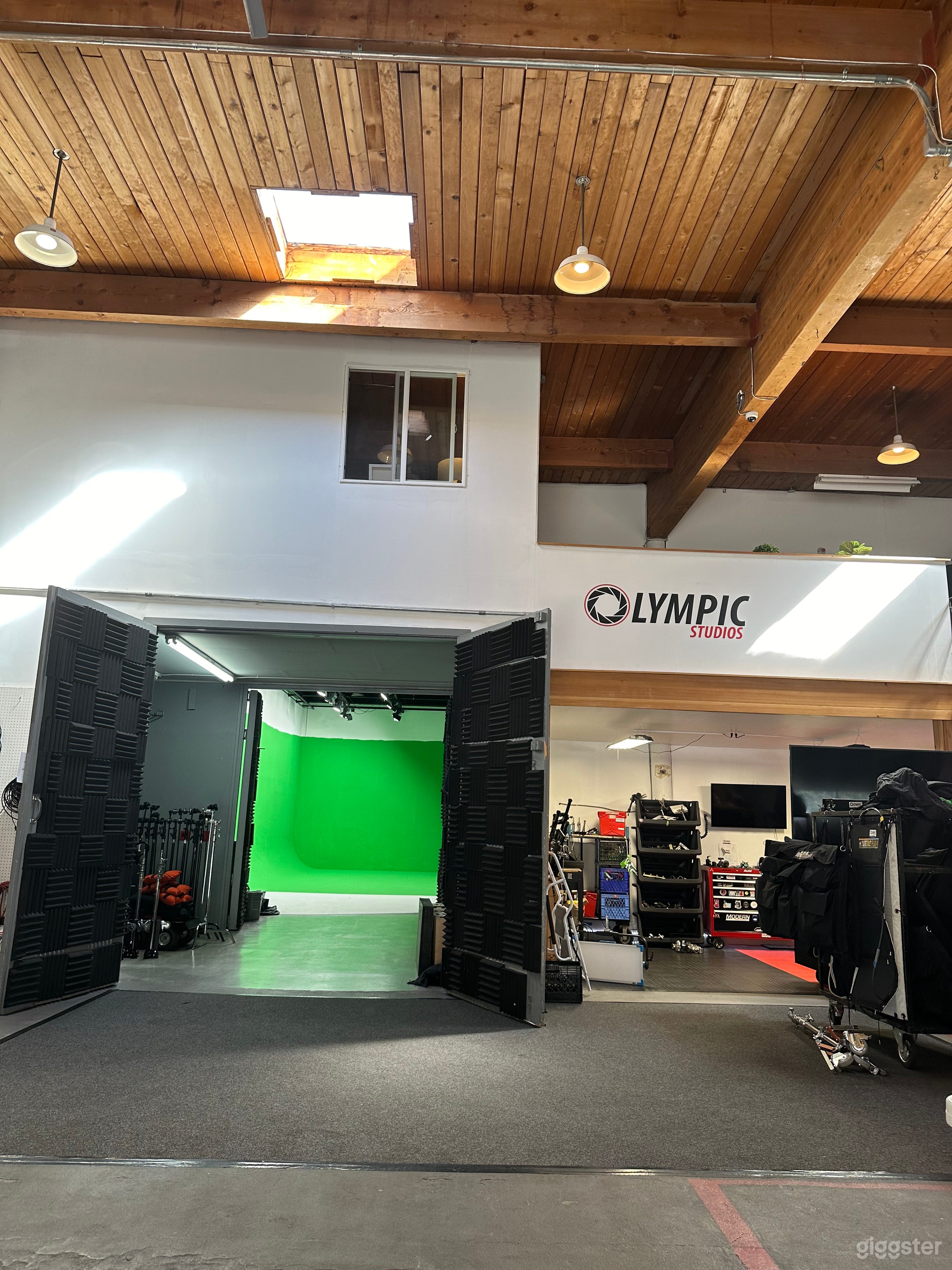 Olympic Studios Seattle! Features large loading dock, camera prep bays, a 50’ cyc studio, and insert stage and two green rooms with a large commons area