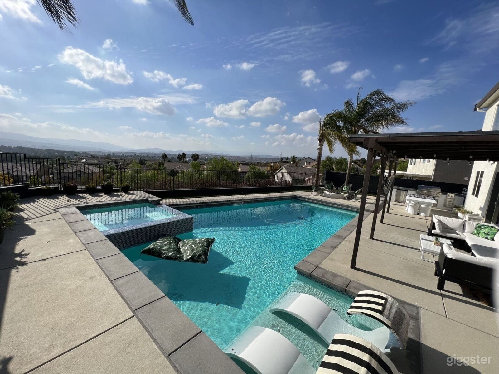 Modern Backyard with Pool, Spa &amp; Panoramic View Photo 1