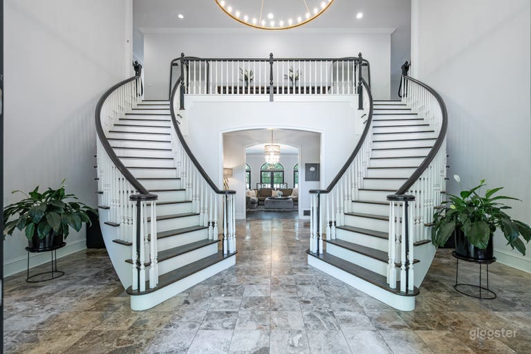  Grand entry foyer, double stair cases  