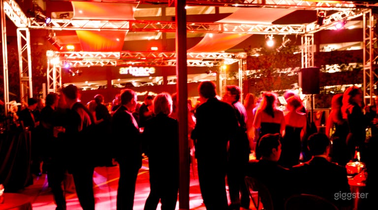  Evening event on the rooftop pre-renovation. 