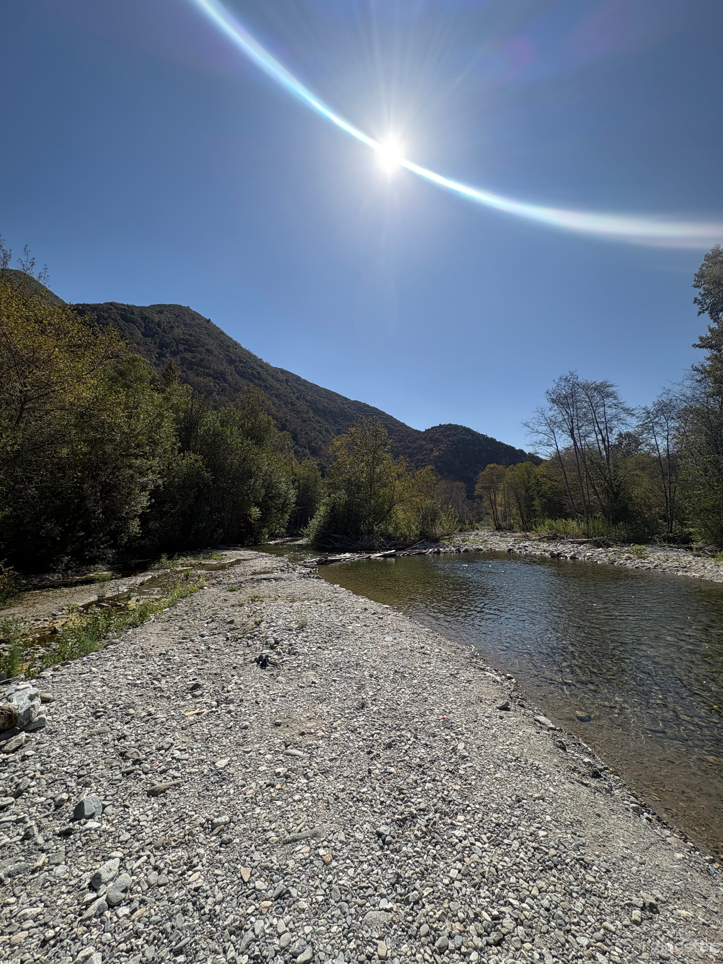 East fork river flowing west. Head waters of San Gabriel River