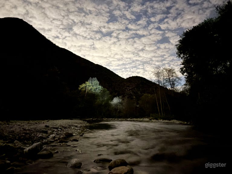  Mountain stream at dusk 